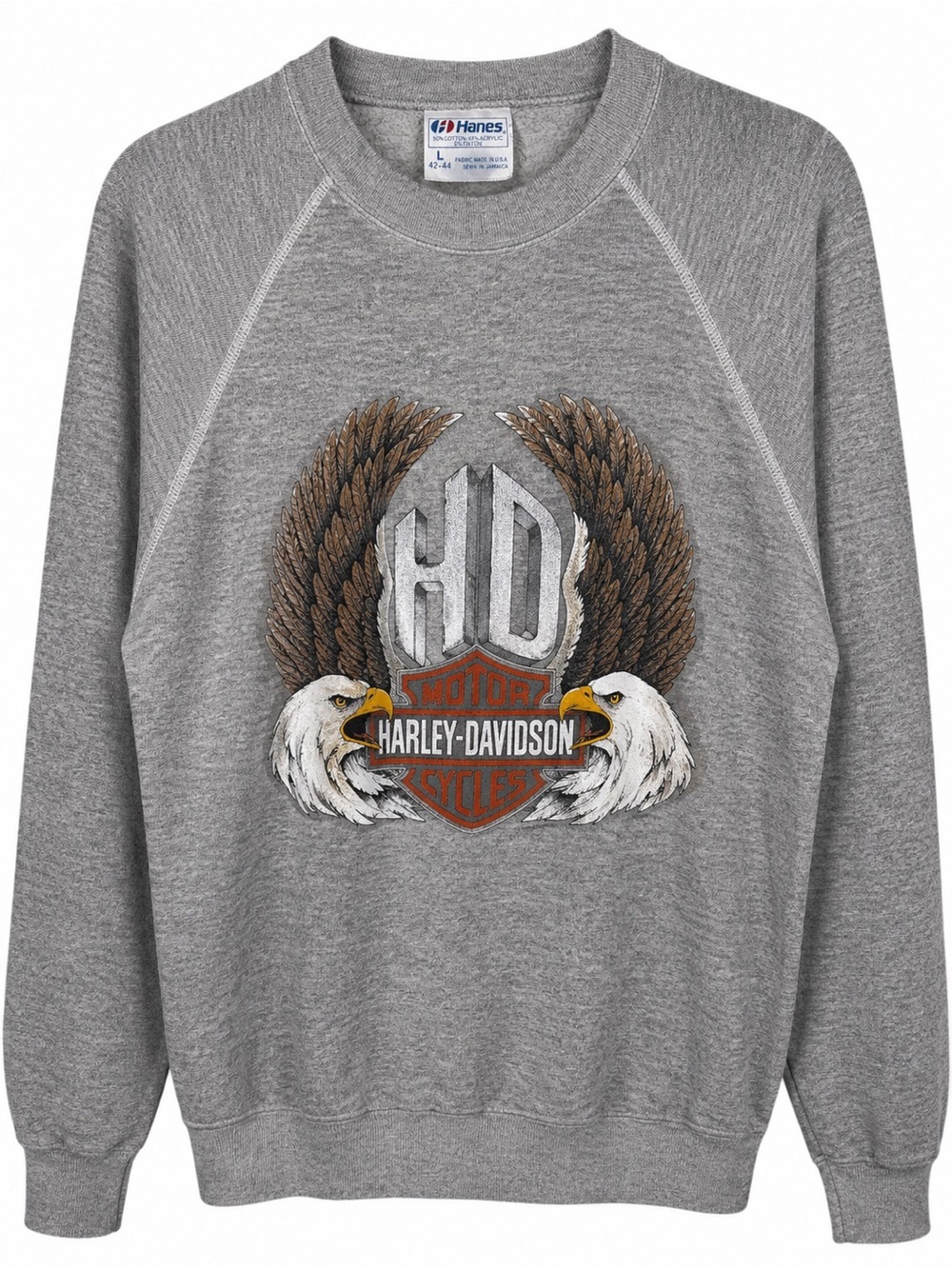 VINTAGE Harley Davidson Sweatshirt Pikes Peak Eagle Graphic Pullover Grey L 80s